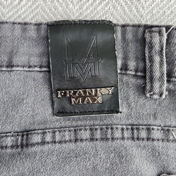 Franky Max Jeans Men's W36 L30 Tapered Gray Wash Moto Biker Reinforcement Denim - Picture 7 of 16